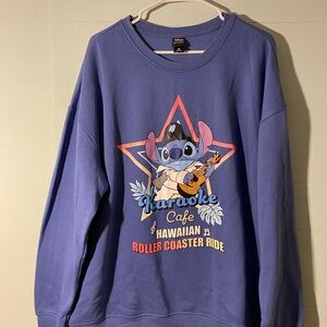 Disney Blue Stitch Graphic Crewneck Sweater SZ.XL